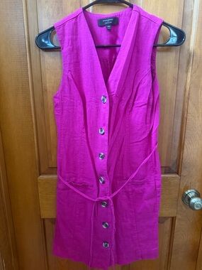 Banana Republic Fuchsia Sleeveless Button-Front Mini Dress
